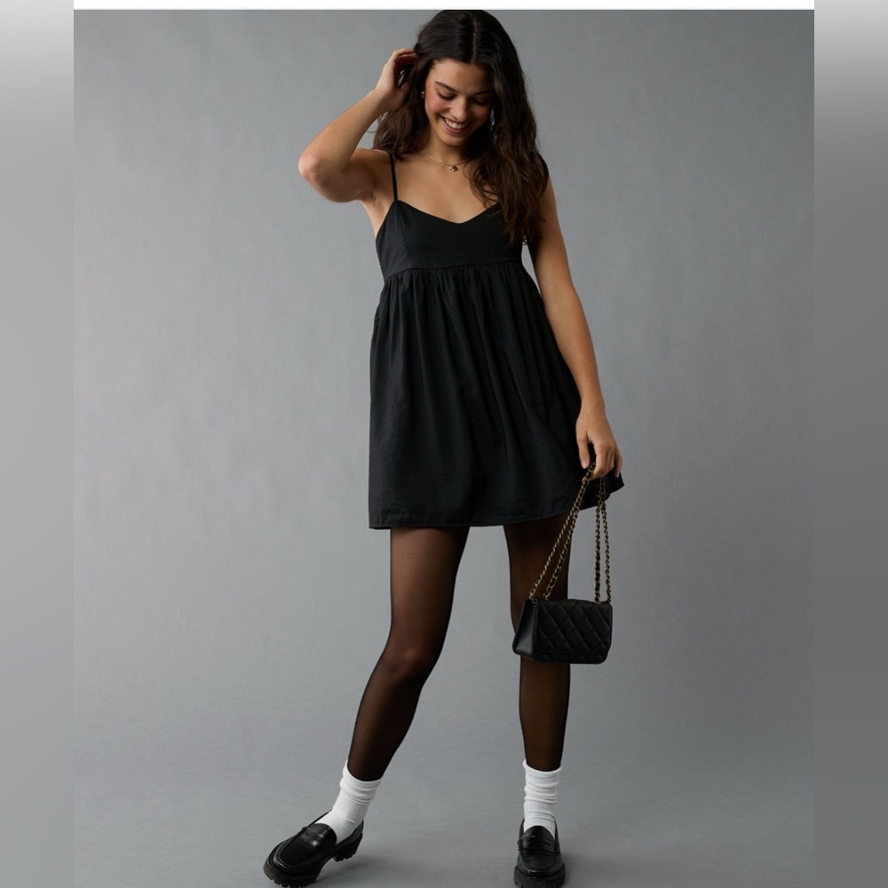 NWT American Eagle black babydoll dress. Size medium